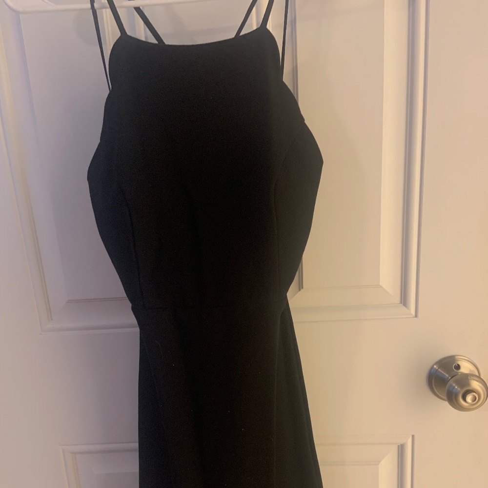 Short, fitted black dress